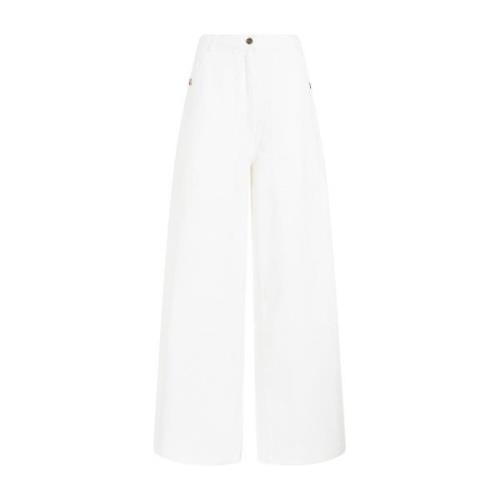 Etro Wide Jeans White, Dam