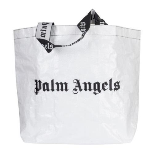 Palm Angels Vit Svart Classic Logo T-shirt White, Herr