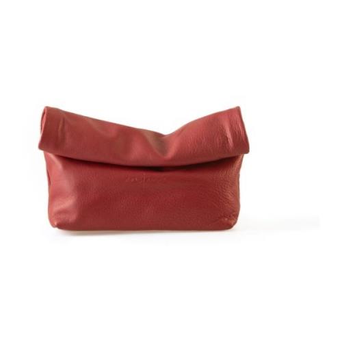 Cortana Delhi, ler läder clutch Red, Dam