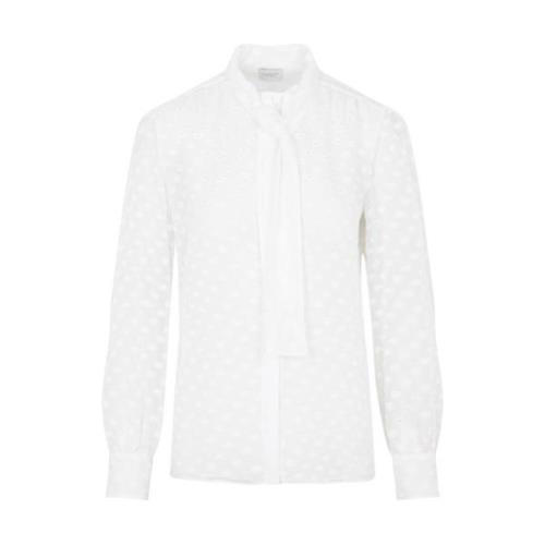 Giambattista Valli Lyxig Ivory Silkeblandad Topp White, Dam