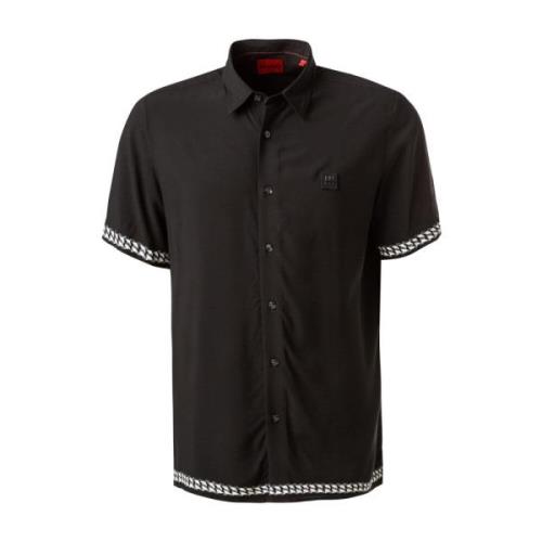 Hugo Boss Svart Casual Viskos Skjorta Black, Herr