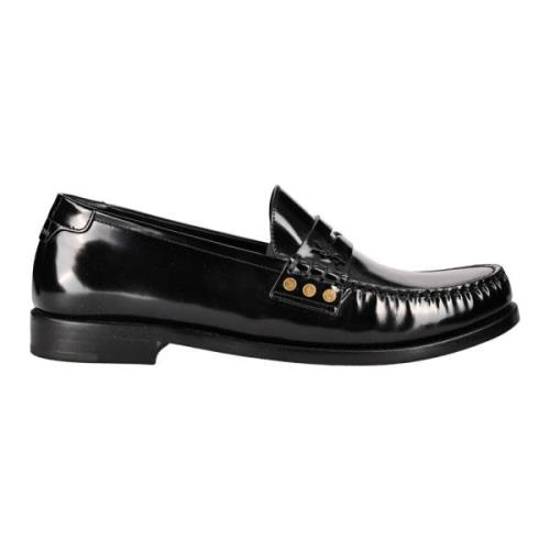 Saint Laurent Italienska lädermokasiner Black, Herr