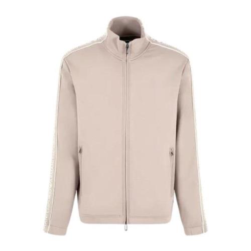 Emporio Armani Herr Sweatshirt med Dragkedja och Logoband Beige, Herr