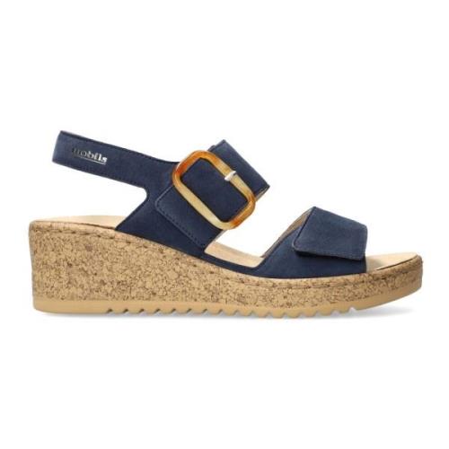 Mephisto Flat Sandals Blue, Dam