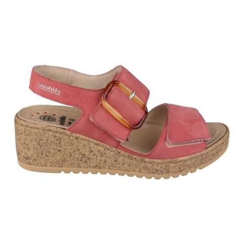 Mephisto Flat Sandals Pink, Dam