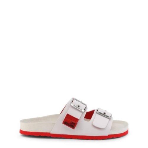 Love Moschino Stiliga och praktiska flip-flops White, Dam