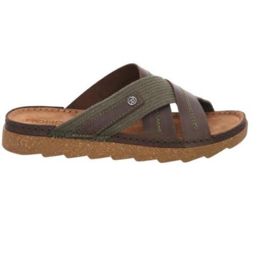 Rohde Flat Sandals Green, Herr