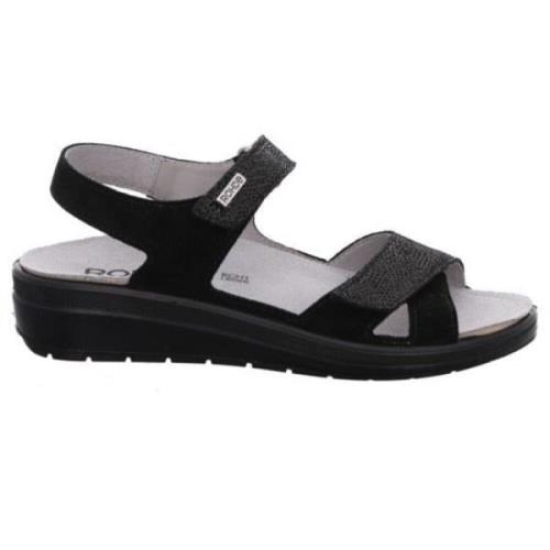 Rohde Flat Sandals Black, Dam