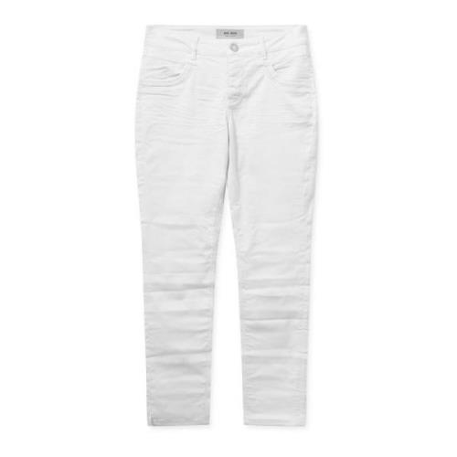 MOS Mosh Broderade High-Rise Jeans White, Dam