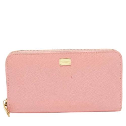 Dolce & Gabbana Pre-owned Pre-owned Laeder plnbcker Pink, Dam