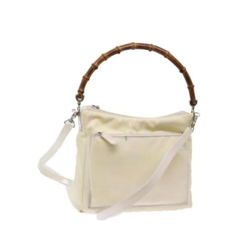 Gucci Vintage Pre-owned Nylon handvskor Beige, Dam