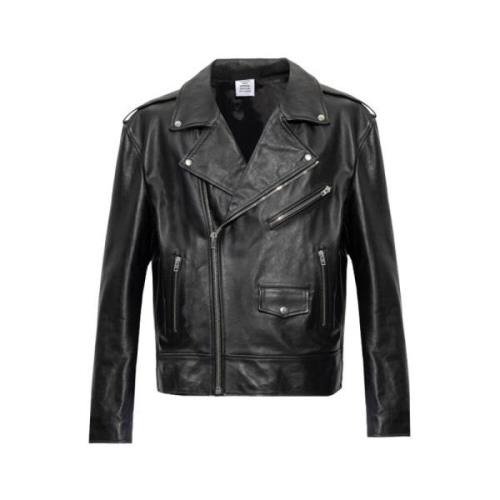 Vetements Leather Jackets Black, Herr