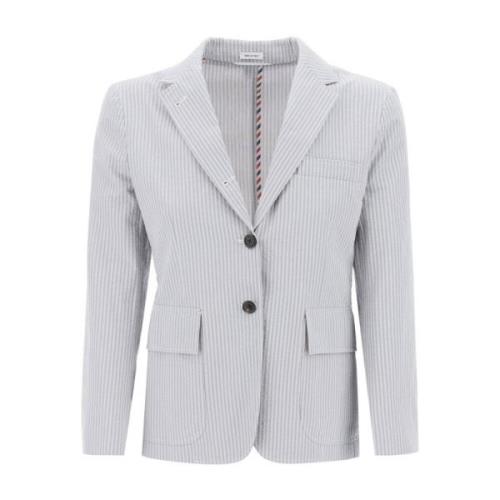 Thom Browne Klassisk Svart Jacka Gray, Dam