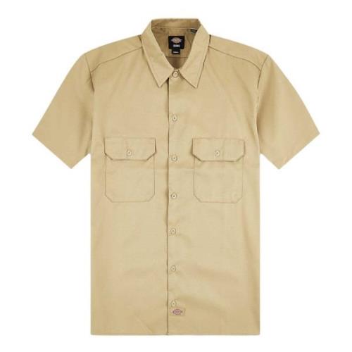 Dickies Short Sleeve Shirts Beige, Herr