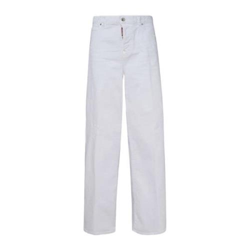 Dsquared2 Wide Trousers White, Dam