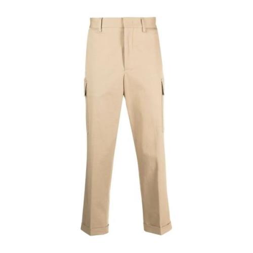 Etro Cropped Trousers Beige, Herr