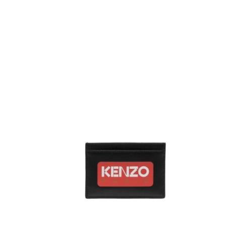 Kenzo Logo Läderkorthållare Black, Herr