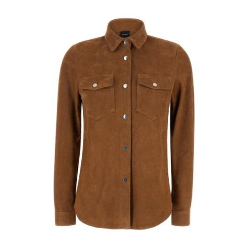 Plain Units Light Jackets Brown, Dam