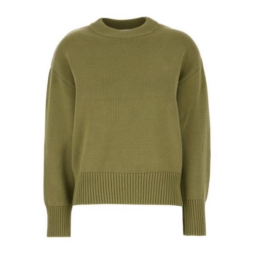 Ami Paris Round-neck Knitwear Green, Dam