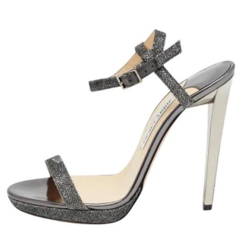 Jimmy Choo Pre-owned Pre-owned Tyg sandaler Gray, Dam