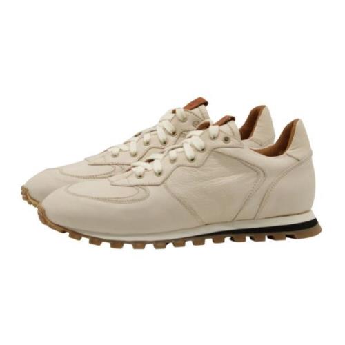 Elia Maurizi Zefiro Sneaker Elfenben Läder Profilerad Sula Beige, Dam