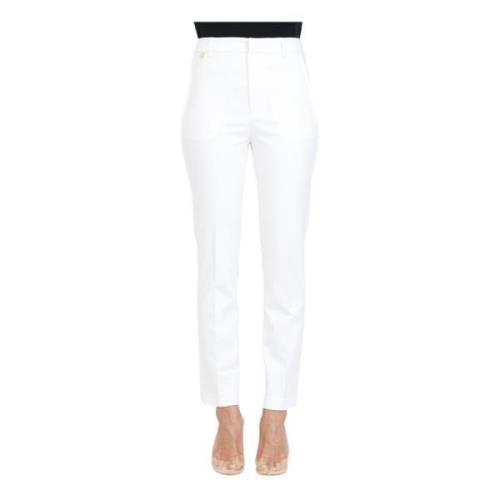 Ralph Lauren Vita bomullssträckbyxor Slim Fit White, Dam