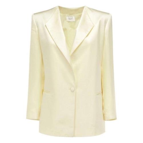 MVP wardrobe Elegant Shawl Lapel Viscose Jacket Beige, Dam