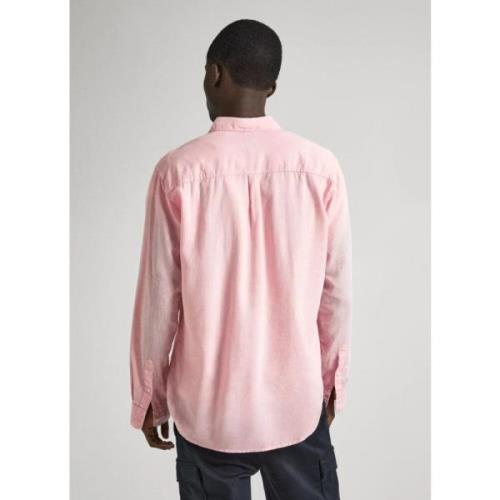 Pepe Jeans Rose Linneskjorta Långärmad Pink, Herr