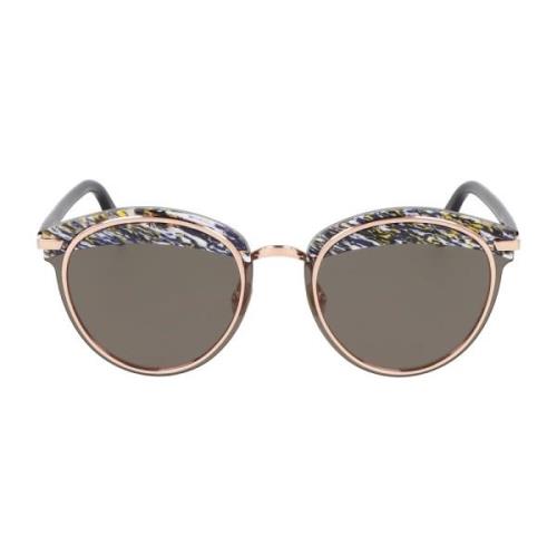 Dior Trendiga Runda Solglasögon Offset1 Blue, Unisex