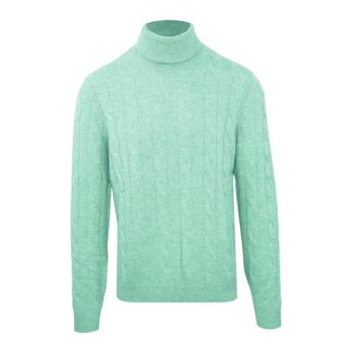 Malo Kashmir Turtleneck Sweater Kollektion för Män Green, Herr