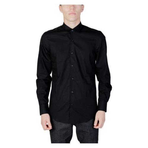 Antony Morato Långärmad bomullsskjorta kollektion Black, Herr