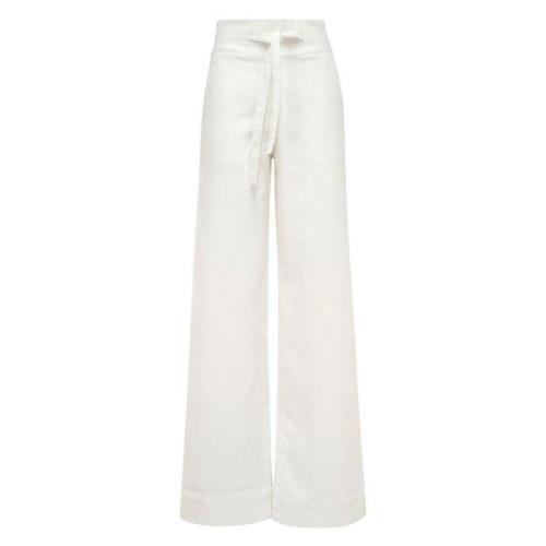 MVP wardrobe Högmidjade palazzo jeans i mörk tvätt White, Dam