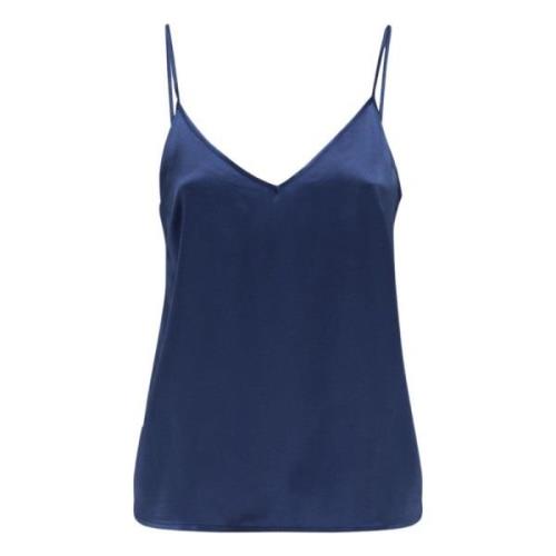 MVP wardrobe V-ringad Ribaud Tank Top Blue, Dam