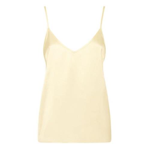 MVP wardrobe V-ringad Ribaud Tank Top Beige, Dam