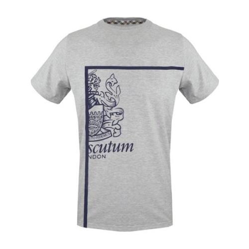 Aquascutum Logodetalj Bomull T-shirt Herr Enfärgad Gray, Herr
