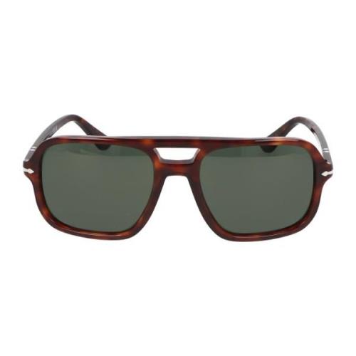 Persol Fyrkantig Ram Solglasögon PO 3328S Brown, Unisex