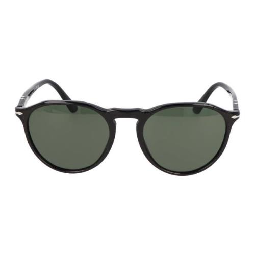 Persol Rund Ram Solglasögon Black, Unisex