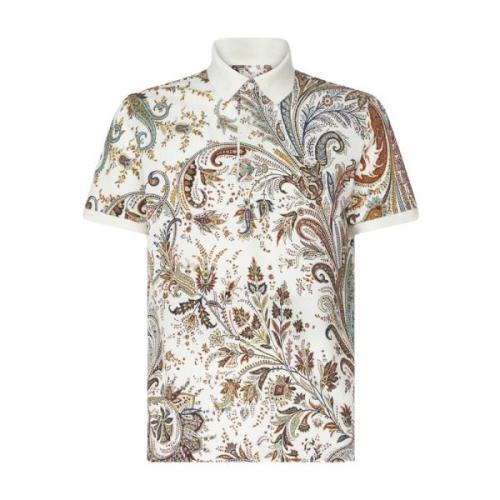 Etro Paisley Print Polo Shirt Multicolor, Herr