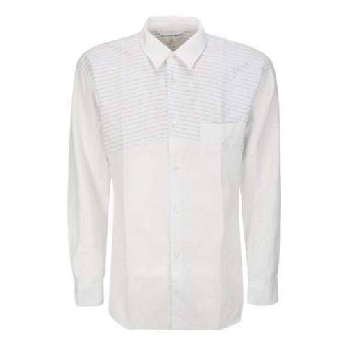 Comme des Garçons Bomull Dobby X Stripe Poplin Skjorta White, Herr