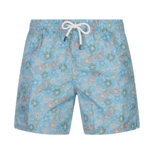 Fedeli Blå Blommig Badshorts Multicolor, Herr