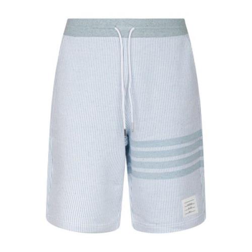 Thom Browne Ljusblå 4-Bar Randiga Shorts Multicolor, Herr