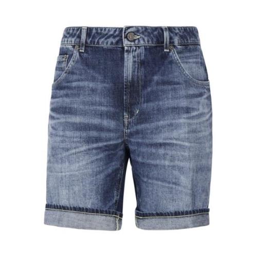 Dondup Denim Bomull Shorts Dragkedja Fickor Blue, Herr