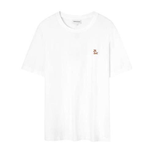 Maison Kitsuné Chillax Fox Patch Vit Skjorta White, Herr