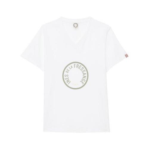 Ines De La Fressange Paris Grön V-ringad T-shirt med logotyp White, Da...