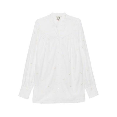 Ines De La Fressange Paris Vit broderad blus Ornella White, Dam