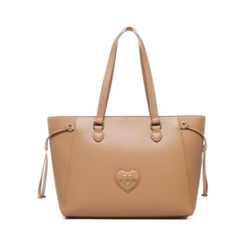 Love Moschino Stilren Biscuit Handväska med Dragkedja Brown, Dam