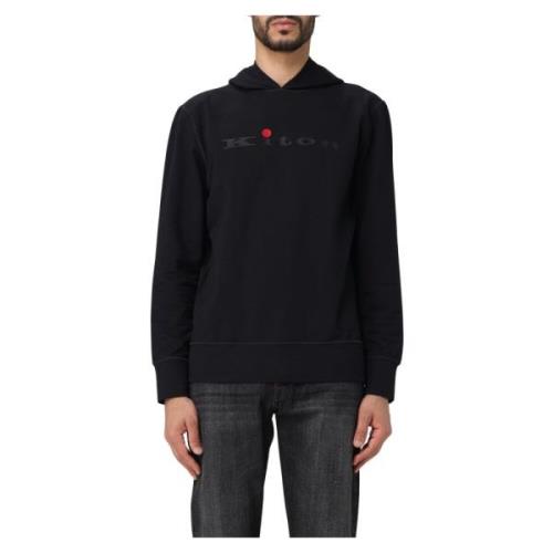 Kiton Herr Hoodie Black, Herr