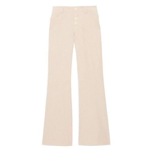 Ines De La Fressange Paris Randiga Flare Byxor Beige, Dam