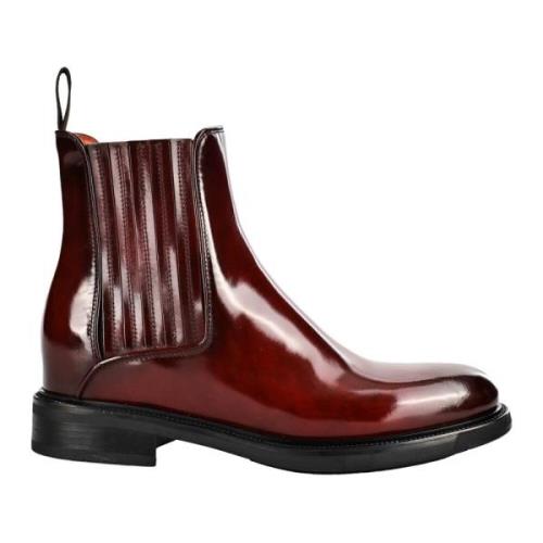 Santoni Italienska Läder Ankelstövlar Brown, Dam