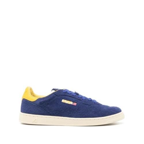 Autry Blå Gul Mocka Sneaker Flatform Blue, Herr